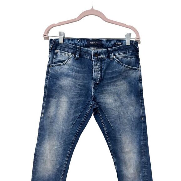 Scotch & Soda Five Pocket Whisker Detail Amsterdam Blauw Phaidon Jeans Size 28 - Picture 2 of 14